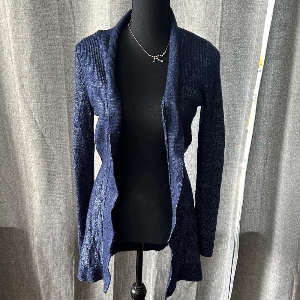 White House Black Market Navy Open Cardigan